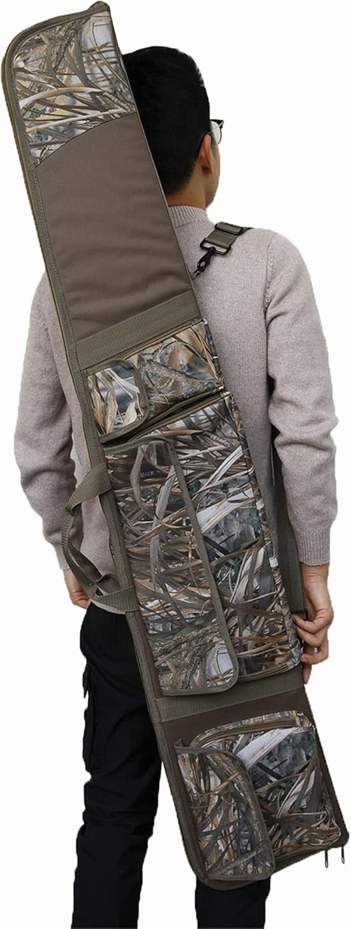 LRYWAL Rifle Case,Hunting Deluxe Scoped Gear Camouflage Soft Shotgun Gun Bag with Zippered Accessory Pocket and Adjustable Shoulder Strap