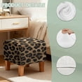 thumbnail image 7 of SCRAWLGOD Fur Leopard Print Brown Black Ottoman Cover, Stretch Slipcover for Square Ottomans Sofa Anti-Slip Footstool Cover with Elastic Bottom, 7 of 7