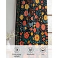 thumbnail image 6 of Boho Black Flowers Sheer Curtains 84 Inch Length 2 Panels Set for Living Room/Bedroom, Spring Abstract Watercolor Floral Leaf Kitchen Curtains Grommet Semi-Sheer Curtains Window Treatments 42"x84"x2, 6 of 7