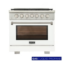 Professional 36-in Propane Gas Range in White with True Simmer Burners