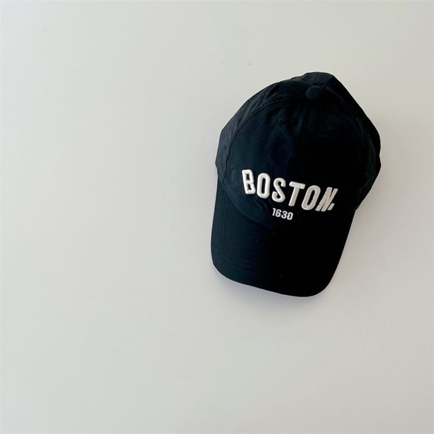 Gorra de béisbol con protección solar para niños con letras bordadas simples coreanas