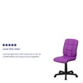 thumbnail image 5 of Flash Furniture Mid-Back Purple Quilted Vinyl Swivel Task Office Chair, 5 of 13