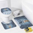 thumbnail image 4 of Juego de 4 cortinas de ducha de Cenicienta con alfombras antideslizantes, tapa de inodoro y alfombrilla de baño, cortina de ducha impermeable con decoración de dibujos animados para baño con 12, 4 of 8