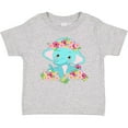 thumbnail image 3 of Inktastic Cute Baby Elephant with Flowers Boys or Girls Baby T-Shirt, 3 of 5