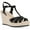 Black, variant on Womens Waves Raffia Dressy Wedge Sandals