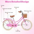 thumbnail image 6 of Girls Bike 20inch with Basket and Backseat, Kids Bicycle for 7-10 Years Old, Single Speed, Pink, 6 of 8