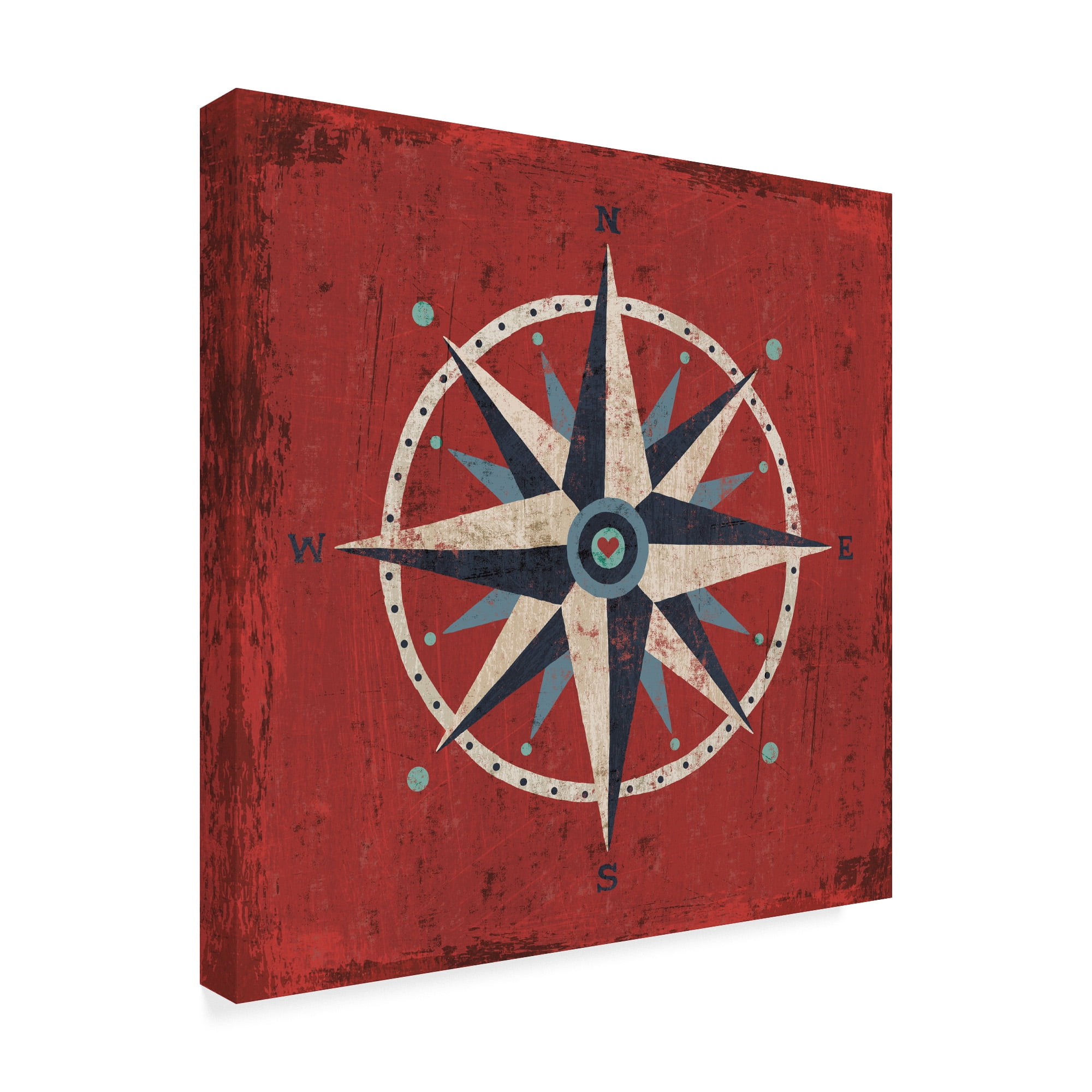 Trademark Fine Art 'Nautical Love Compass' Canvas Art by Michael Mullan