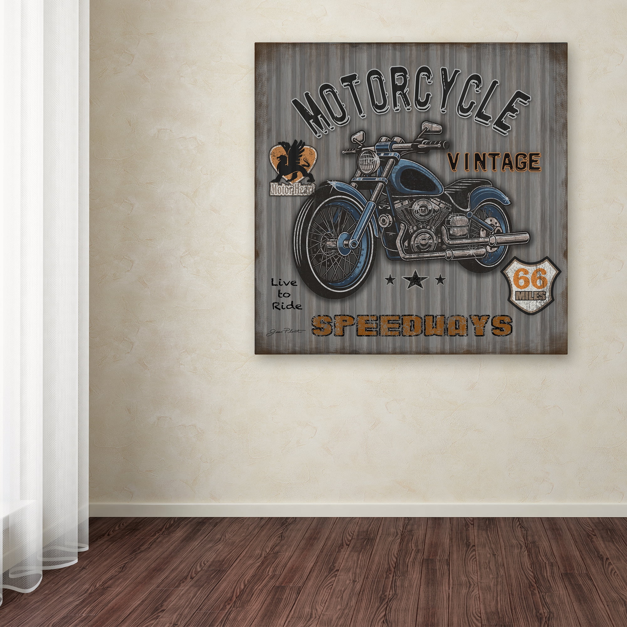 Trademark Fine Art 'Motorcycle Speedway 2' Canvas Art by Jean Plout