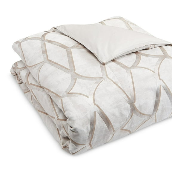 Hudson Park Connettiva Full / Queen Duvet Cover Champagne