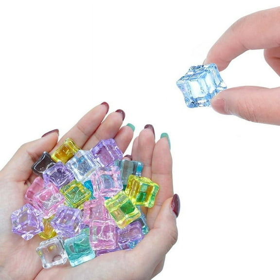 81 Pcs Fake Ice, Colorful Acrylic , Reusable Ice-Cubes for Home Decor, Vase Fillers for Centerpieces