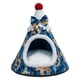 thumbnail image 2 of Bonita cama para perros y gatos, almohadilla para dormir, hábitat de felpa, caseta, caseta, acogedora cama cueva. Azul S, 2 of 7