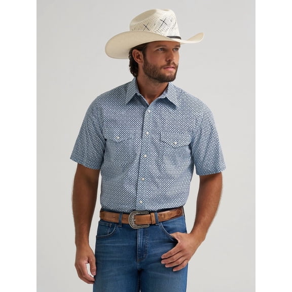 Wrangler Competition 20X Blue Geo Print - Mens Shirt - 112378713
