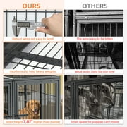 BingoPaw Heavy Duty Metal Dog Crate with Cover, Divider & Tray, 51.5L x 39.3W x 39.3H