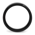 thumbnail image 2 of Ceramic Black with Green Carbon Fiber Inlay Beveled Edge 8mm Band Ring 11 Size, 2 of 6