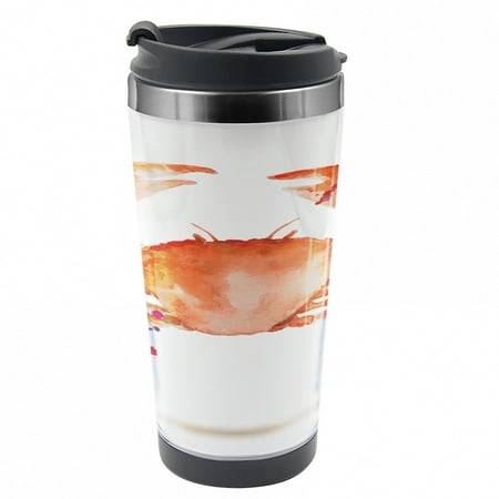 

Crabs Travel Mug Sea Animals Theme Crabs Steel Thermal Cup 16 oz by Ambesonne