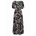 thumbnail image 4 of LASCANA Women's Printed Puff Sleeve Maxi Dress Smocking, 4 of 6