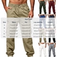 thumbnail image 3 of Yongwang Mens Jogger Cargo Pants Elastic Waist Tapered Pants with Pockets Casual Fashion Sports Pants, 3 of 6