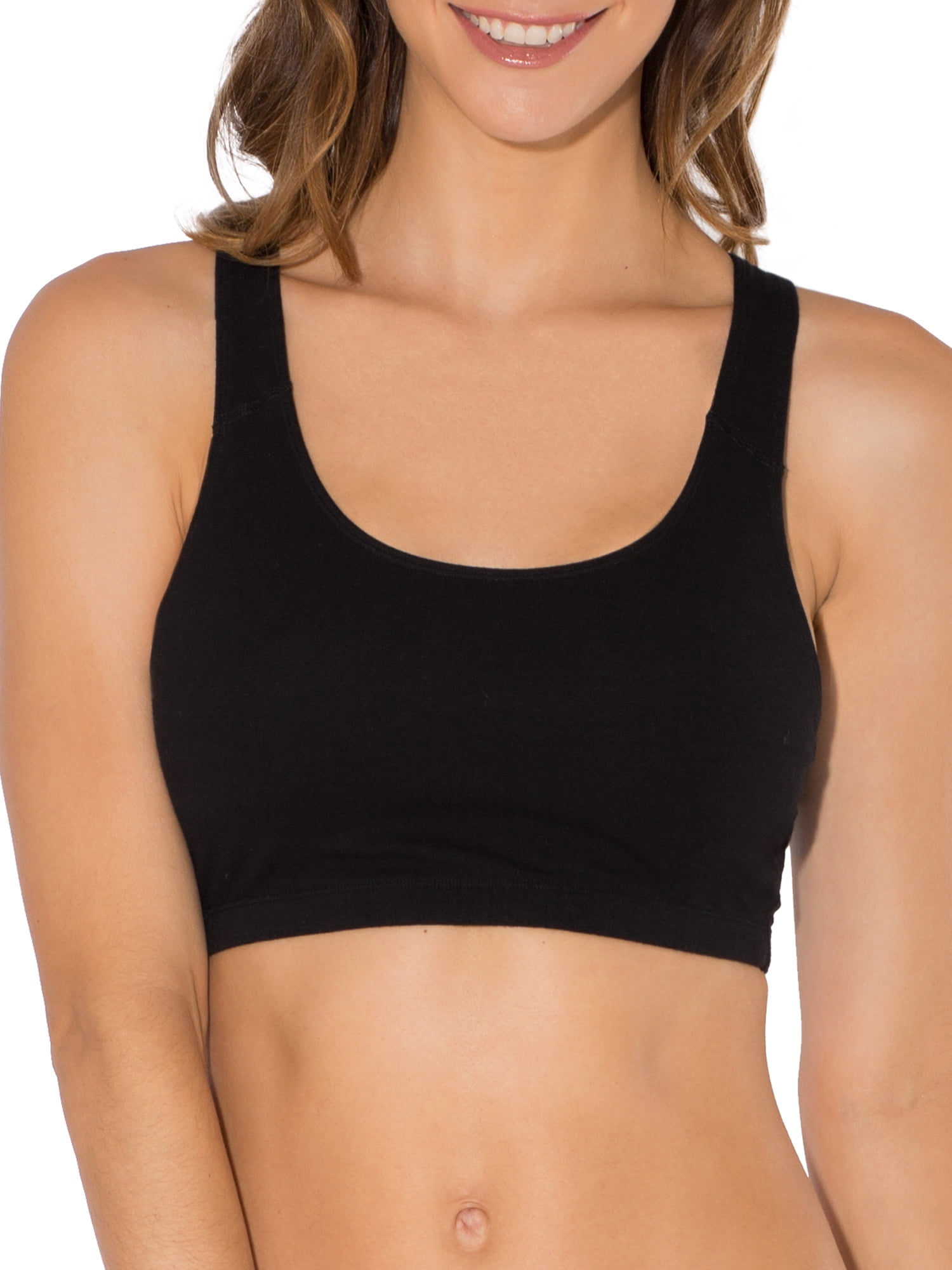 Fruit of the Loom Women's Racerback Style Cotton Sports Bra, 3-Pack, Style-9012