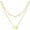 Gold-C, variant on Initial Necklace for Women, Layered 14K Gold/Platinum Plated Tiny A-Z Letter Pendant Necklaces, 14" Bead Chain + 16" Heart Initial Necklaces Waterproof Personalized Monogram Name Jewelry Gifts