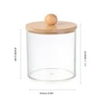 thumbnail image 3 of Blueek Qtips Dispenser Bathroom Container with Beige Bamboo Lids, 10oz Cotton Ball Holder, Apothecary Jar Organizer for Storage Cotton Swab, Cotton Round Pads, Floss Picks, 3 of 8