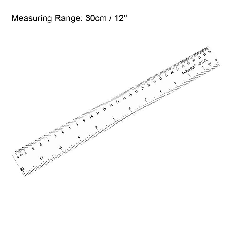 Uxcell 12 Straight Ruler Metric/Inch for Drawing Plastic Transparent 1pcs  