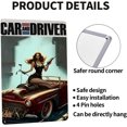 thumbnail image 4 of Letrero de hojalata de 8 x 12 pulgadas para coche y conductor, diseño retro de mujer de garaje, decoración de pared de metal para el hogar, habitación, bar, tienda., 4 of 8