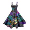 thumbnail image 3 of JGNGSHN Womens Mardi Gras Dresses Fashion Sleeveless Knee Length Retro Carnival Dresses a Line Flared Swing Formal Prom Party Midi Dress, 3 of 3