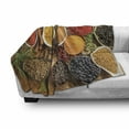 thumbnail image 3 of Spice Soft Flannel Fleece Throw Blanket, Overview Picturesque of Various and Healthy Aromatic Additives and Vegetables, Cozy Plush for Indoor and Outdoor Use, 50" x 70", Multicolor, by Ambesonne, 3 of 6