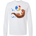 thumbnail image 3 of Inktastic Cute Otter and Beachball Long Sleeve T-Shirt, 3 of 5