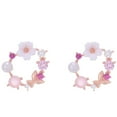 thumbnail image 1 of Pendientes de joyería de metal dulce con perlas y flores para mujer, 1 of 8