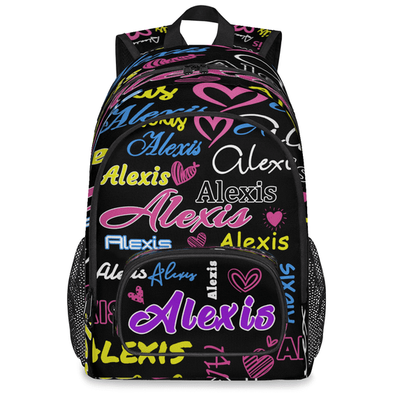 Herdesigns Personalized Backpack with Name, Custom 18.3 Inch Computer Backpacks for Men WomenLaptop Bags Business Travel Casual Daypack, Black