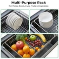 thumbnail image 6 of Riousery Dish Drying Rack, Stainless Steel Expandable Over Sink Dish Rack, Adjustable Dish Drainer for Kitchen Sink or Countertop, Space-Saving Design, 11.8"–16.5", 6 of 8