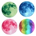 thumbnail image 3 of Pegatinas de pared de luna luminosa de 30 cm para decoración de habitación de niños, pegatina decorativa de luna luminosa, luz verde/azul/rosa, 3 of 6