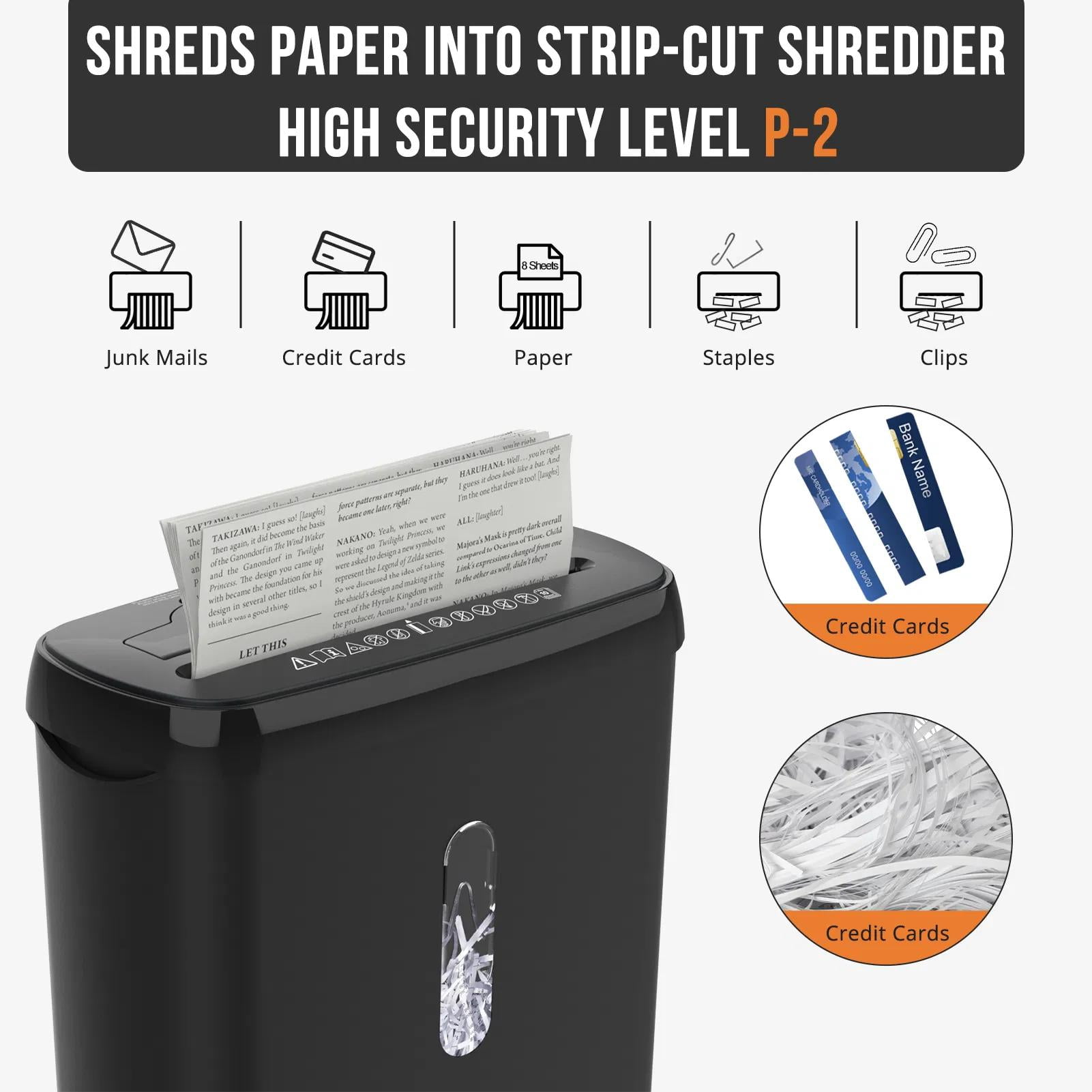 Home Office Paper Shredder, 10 Sheet Strip Cut with Gallon Basket, CD & Credit Card Shredder Durable & Fast