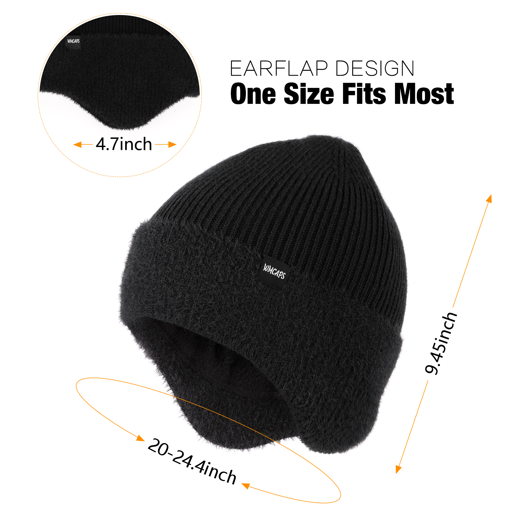 Wmcaps Winter Fleece-Lined Beanie with Earflaps photo 6