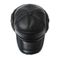 thumbnail image 5 of Men Winter Baseball Caps With Foldable Earflaps Warm Hats Dome Artificial Leather 58cm Curved Brim Ear Protection ,Classic Vintage, 5 of 7