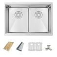thumbnail image 2 of Azuni Évier de Cuisine Encastré 28 Pouces en Acier Inoxydable à Double Bol pour Poste de Travail avec 6 Accessoires C228L, 2 of 11