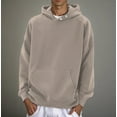 thumbnail image 2 of Men's Pullover Hoodie Loose-fitting Super Soft Pocket Button Collar, 2 of 16