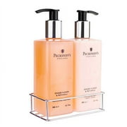 Pecksniffs Luxury Bath Gift Set, Ginger Flower and Patchouli Moisturizing Hand Soap and Body Lotion Set with Caddy, 10.1 Fl Oz