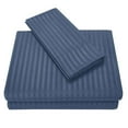 thumbnail image 4 of 3/4 Piece Stripe Sheets Sateen Weave Bed Fitted Sheet Set; Bed Sheet Set Pillowcase Fitted Sheet Toal Bed Cover Kit Home Bedding Set, 4 of 5