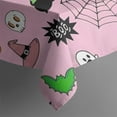 thumbnail image 5 of Pink Halloween Elements Pattern Square Tablecloth,Waterproof Square Table Cover,Wipeable Spillproof Washable Table Cover for Home Kitchen Party Decor 42"X42"(107x107cm), 5 of 6
