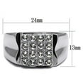 thumbnail image 2 of High polished (no plating) Stainless Steel Ring with Top Grade Crystal in Clear for Women Clear Stone Color Style TK359 Size 12, 2 of 3