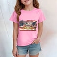 thumbnail image 2 of mgoYE Girls Boy's 4th of July Independence Day T-Shirt Summer 1776 USA America Memorial Day Graphic Tees Tops 250th American Anniversary(Pink,13-14 Years), 2 of 4