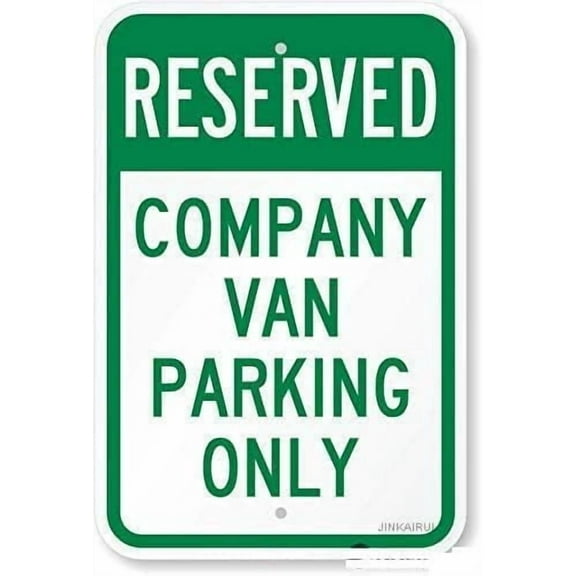 Retro Metal Tin Sign Wall Decor Tin Sign Vintage Metal Sign Reserved Company Van Parking Only Sign Aluminum Sign 12×8 Signs Plates Printed