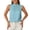 Sky Blue, variant on Womens Elegant Satin Camisole Top Pleated Detail Sleeveless Halter Neck Work Formal Blouse Green L
