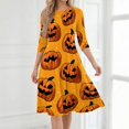 thumbnail image 6 of Womens Halloween Dress Pumpkin Skeleton Ghost Funny Scary Quick-Dry Lightweight Retro Halloween Clothing, 6 of 7