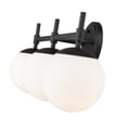 thumbnail image 3 of Millennium Lighting 3 Light Bathroom Vanity Light in Multiple Finishes with Opal Glass Shades Matte Black/Modern Gold Black Matte 9 to 12 Inches, 3 of 5
