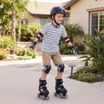 thumbnail image 2 of Gymax Patins à Roulettes pour Enfants 4 Tailles Réglables Patins Quad avec Roues Lumineuses pour 7-9 Ans Noir, 2 of 10