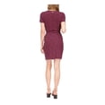 thumbnail image 2 of MICHAEL MICHAEL KORS Womens Pink Twist Front Unlined Pullover Zippered Pullover Animal Print Short Sleeve Crew Neck Above The Knee Sheath Dress S, 2 of 2