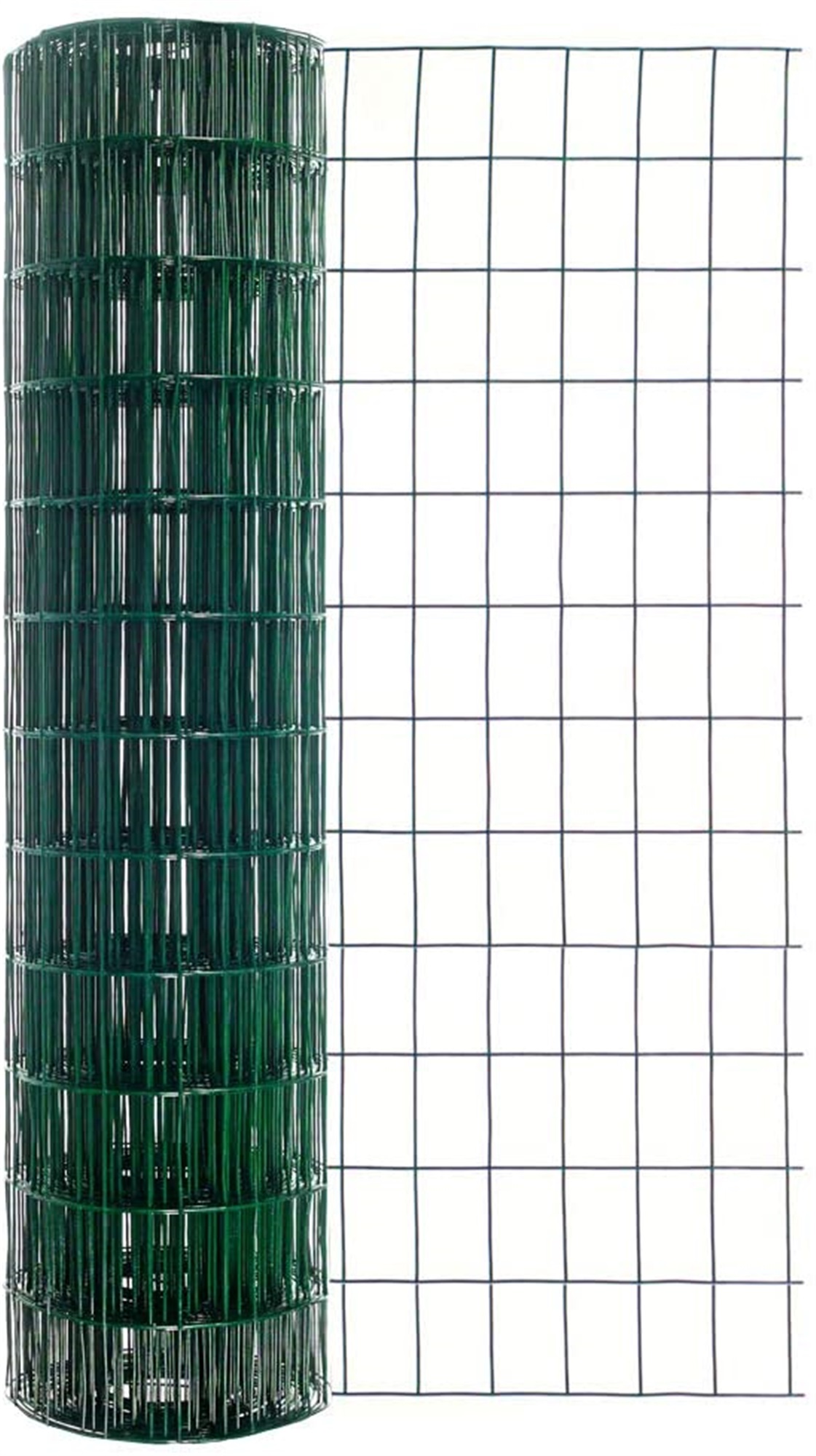 Garden Craft 36in H x 50ft W Green Vinyl 16ga Steel Fence with 2in x 3in Openings